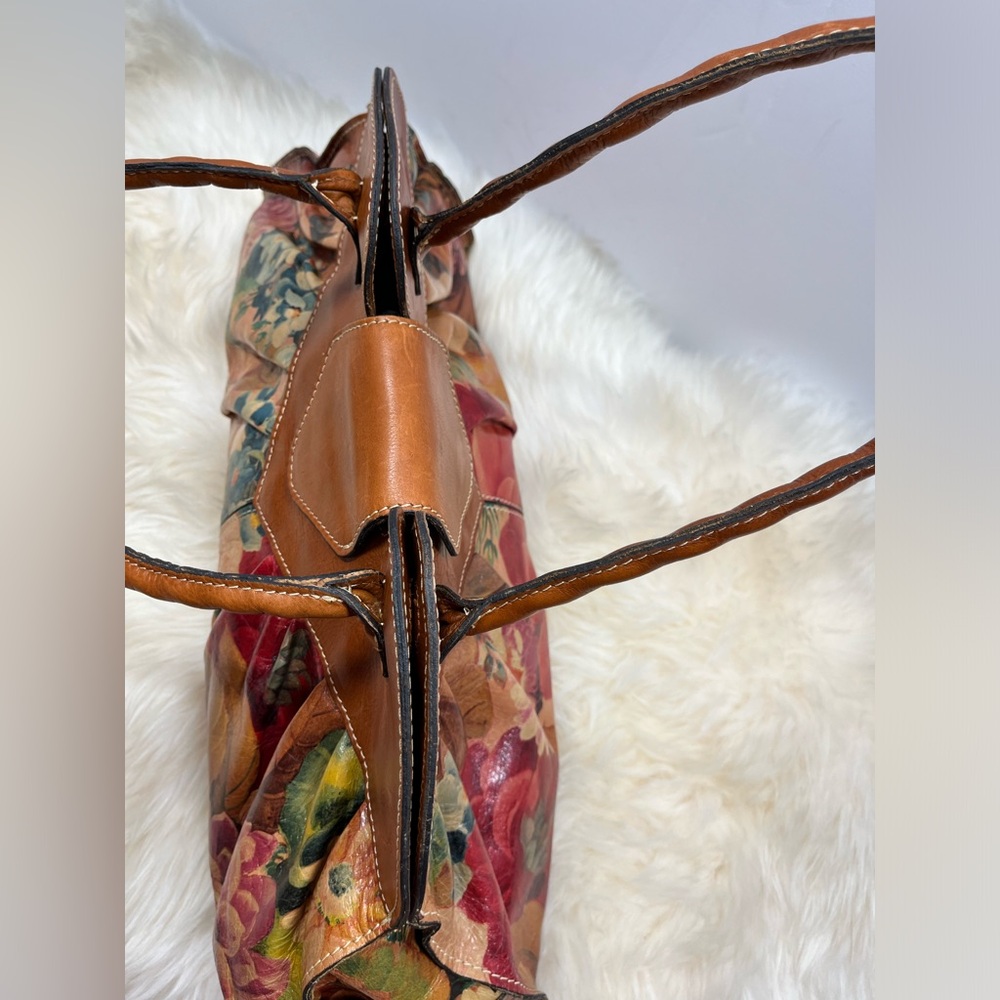 Patricia Nash Genuine Leather Fall Florals Vintage Victorian Garden Shoulder Bag - Picture 9 of 17